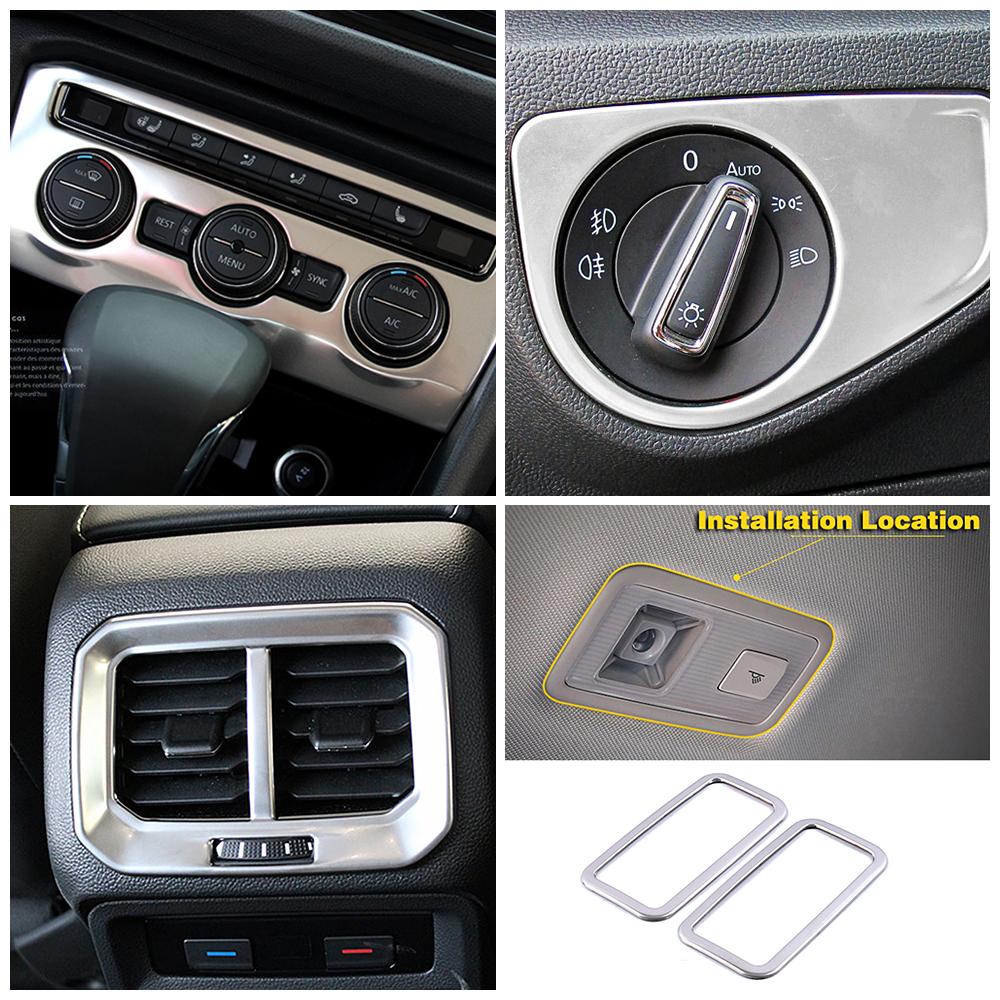 Для Volkswagen VW Tiguan MK2 2017-аксессуары для интерьера из нержавеющей стали, центральная консоль, матовое серебро, украшение