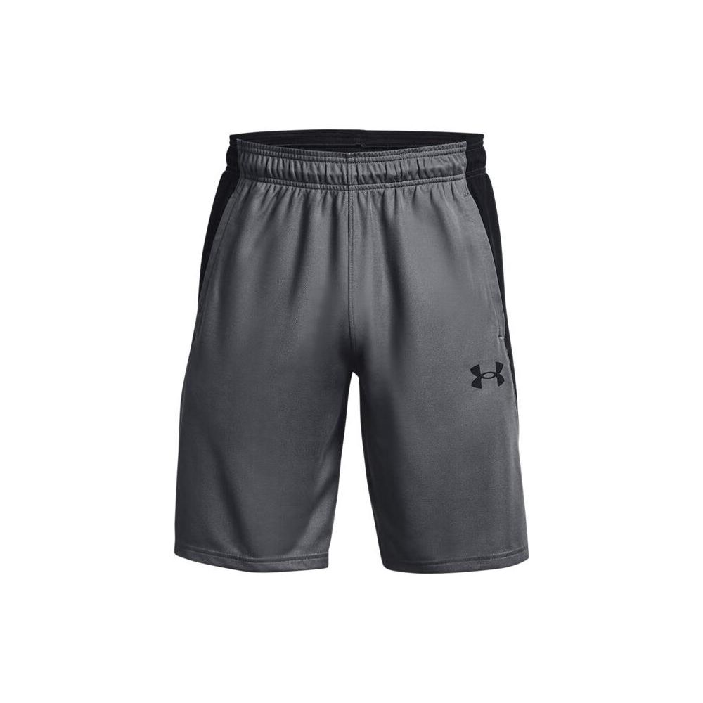 Under Armour Color Block Brand Logo Knitted Basketball Shorts Men Shorts Gray 1370220-012