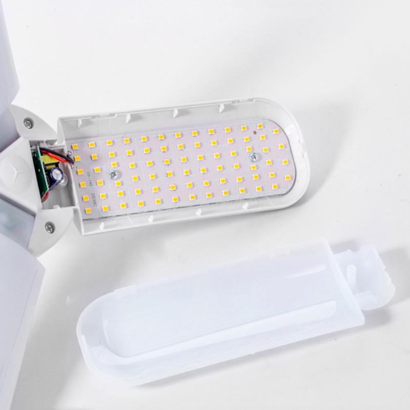 Светодиодная складная лампа для гаража E27 с винтовым цоколем, широким диапазоном напряжения, высокой мощностью, высокой яркостью и постоянным током, лампа-летающая тарелка