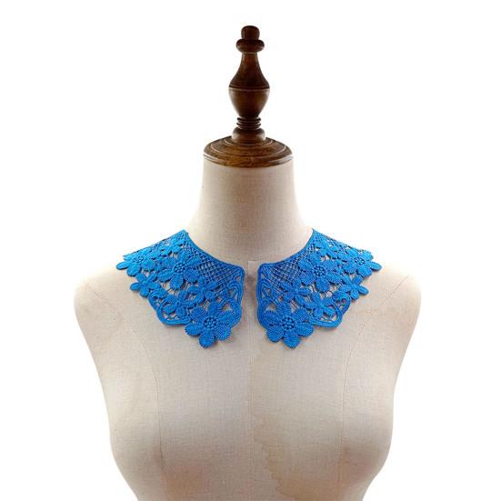 Yousheng 1 Pair Embroidered Collar Women Lace Neckline Hollow Lace Fabric Trim Applique for DIY Sewing Halloween Cosplay