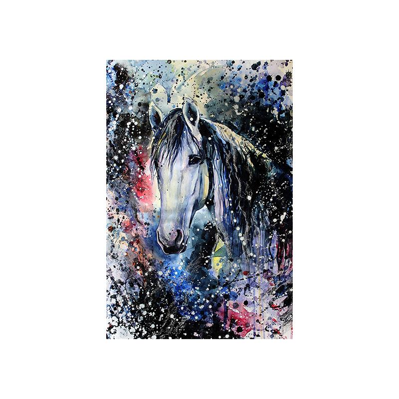 Лошадь, акварельная живопись, современное настенное искусство, холст с принтом, постер, яркая красочная картина с животным для гостиной, домашний декор, Cuadros