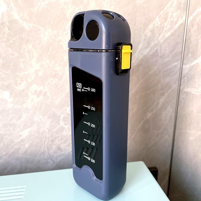 Plastic Straw Water Cup Water Simple Bottle Rectangular Cup Water Bottle Cute Adult Portable Fall Resistance High Color Value