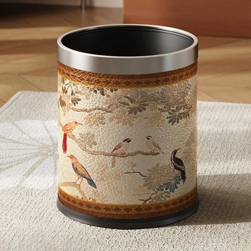 Винтажные мусорные баки, металлический мусорный бак, роскошная мусорная корзина для гостиной, большая емкость, отдельные мусорные баки, вещи для дома и кухни