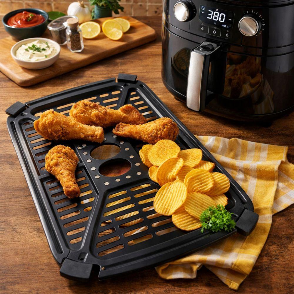 Non-Stick Air Fryer Grill Plate Square Air Fryer Tray Food Grade Grill Pan  Easy Clean