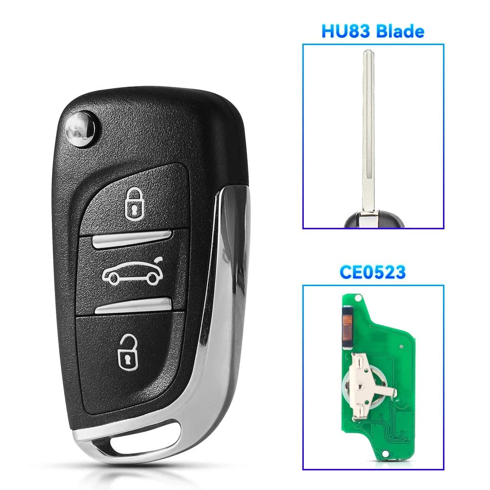 KEYYOU 434MHz ASK FSK Modified Flip Remote Key For Peugeot 407 307 For Citroen C2 C3 C4 C5 C6 C8 PICASSO CE0523 CE0536 VA2/HU83