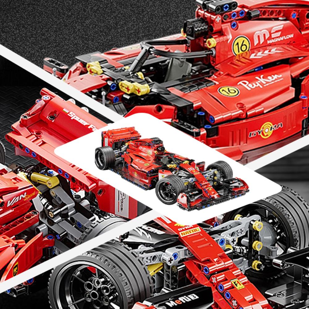 1:10 MOC Автомобиль Формулы 1 Строительные Блоки Гоночная Трасса Городской Автомобиль Пазл Кирпичики Сборка Группа Мальчики и Девочки Подарок на День Рождения Игрушки
