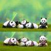 Set of 4 Cute Panda Figurines for DIY Mini Landscapes and Succulent Gardens