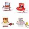 Milk Tea Shop Mini 3D Book Keychains Foldable Educational Science Doll Key Rings  Cognitive Tools