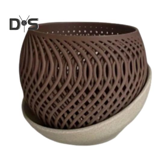 Цветочный горшок, напечатанный на 3D-принтере, легкий цветочный горшок с дренажными отверстиями, кашпо для орхидей с поддоном для комнатных растений, уличного декора для сада и дома
