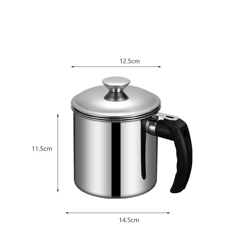 1.3L Kitchen Stainless Steel Oil Filter Pot with Tray High Capacity Lard Tank Residue Strainer Grease Separator Cooking Utensils