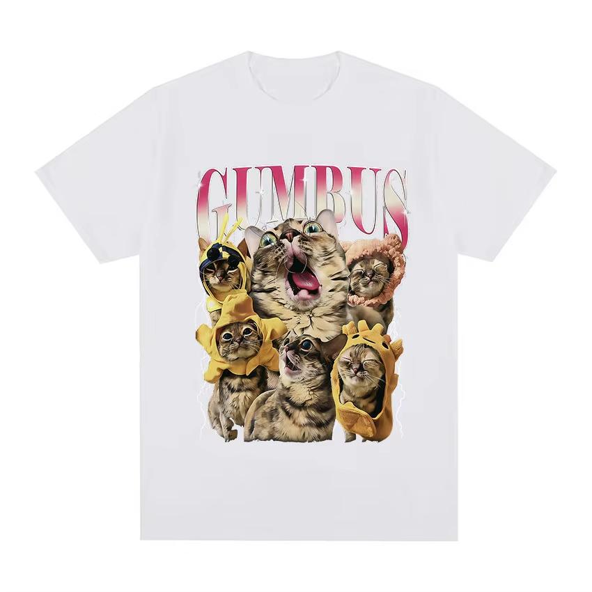 Vintage Gumbus Funny Cat Meme Graphic Tshirt Unisex Unisex Fashion Harajuku Short Sleeve T Shirt Oversized High Quality Cotton Tees