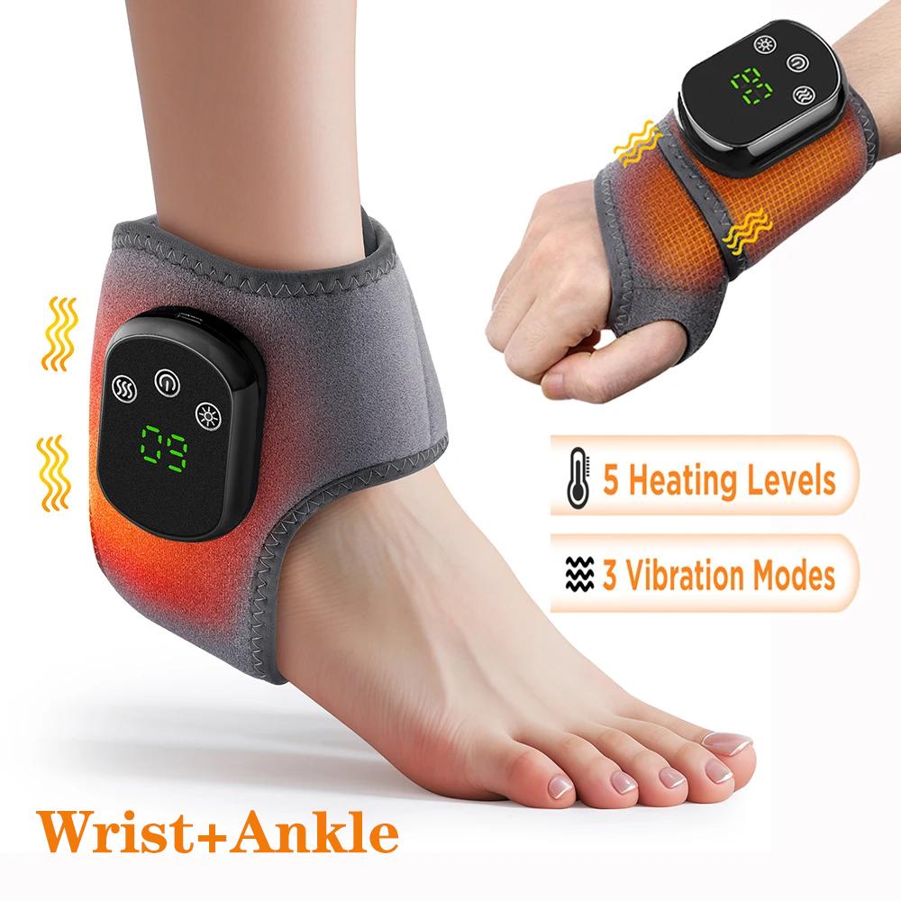 Electric Heating Wrist Guard 5 Levels Hot Compress Massage Wrist Brace Ankle Wrap Hand Foot Protector Rechargeable Wristband