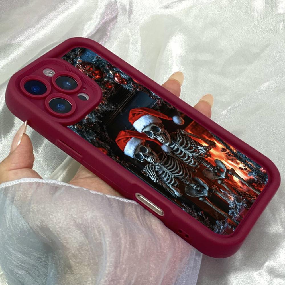 JT277 Хэллоуинская Безумие Черепа Арт для iPhone 17 16 15 14 13 Pro Max Samsung S26 S25 S23 Ultra A17 A16 A07 A56 Xiaomi 15T Redmi 15c Note 14 Мягкий Чехол