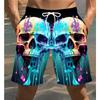Summer Men's Funny Skull 3D Printed Beach Shorts Fashion Versatile Trend Breathable Casual Vacation Style