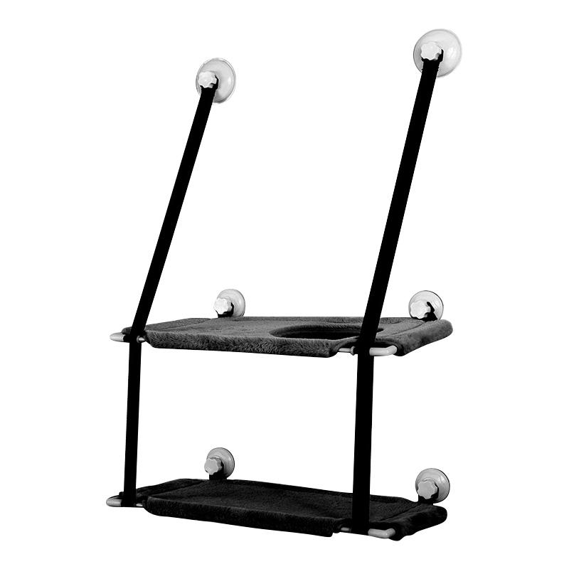 Window Suction Cat Hammock Space Saving Wall Mounted Pet Bed Double Layer Perch Sturdy Fabric Indoor Cat Lounger Easy Install Pet Resting Spot