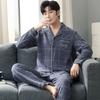 Men Sleepwear Cotton Pajama Sets for Man Long Sleeve Pajama Pants Sleepwear Pyjama Male Homewear Lounge Wear Clothes