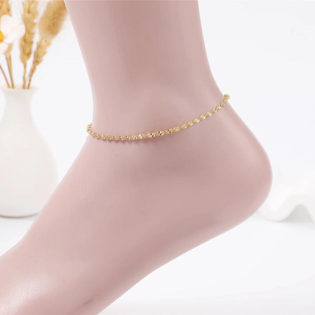 Очаровательные ювелирные изделия, золотые регулируемые ножные браслеты-цепочки для женщин