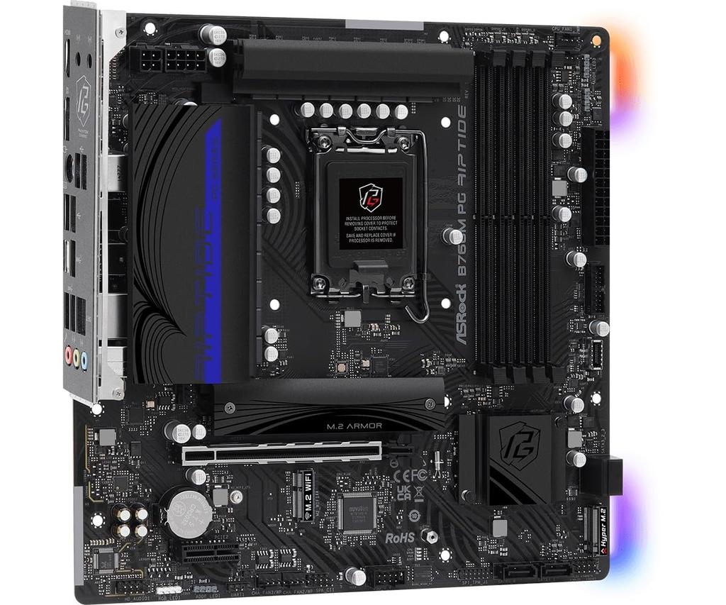 Материнская плата ASRock B760M PG Riptide совместима с процессорами Intel 12-го и 13-го поколений, чипсет B760, материнская плата DDR5 Micro ATX, авторизованный дистрибьютор