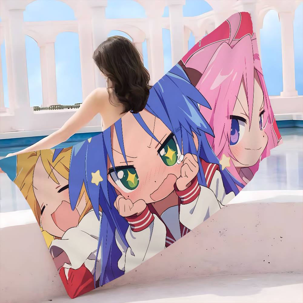 Lucky Star Cartoon Microfiber Printed Beach Towel Mountain Climbing Yoga Beach Swimming Running Absorbent Soft Towel