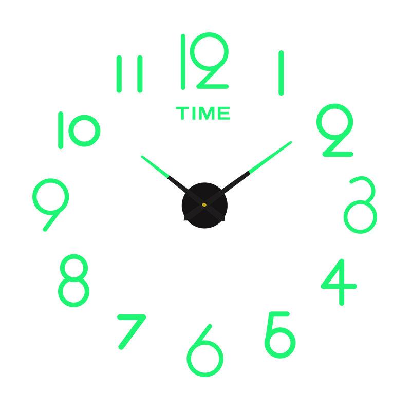 Креативные светящиеся настенные часы DIY акриловые часы гостиная украшение дома большие бесшумные часы-наклейка на стену