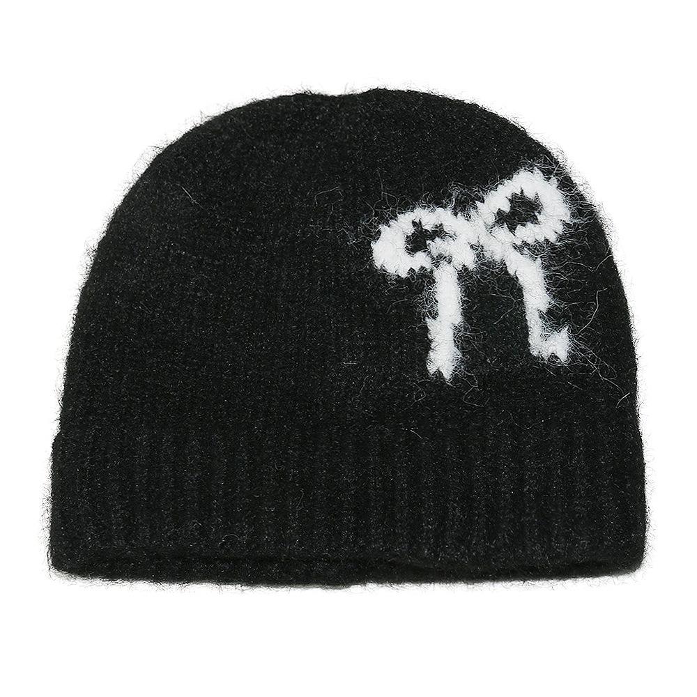 Baotou hat female Korean version bow knitted hat autumn and winter face small cashmere wool hat warm ear protector cold hat children