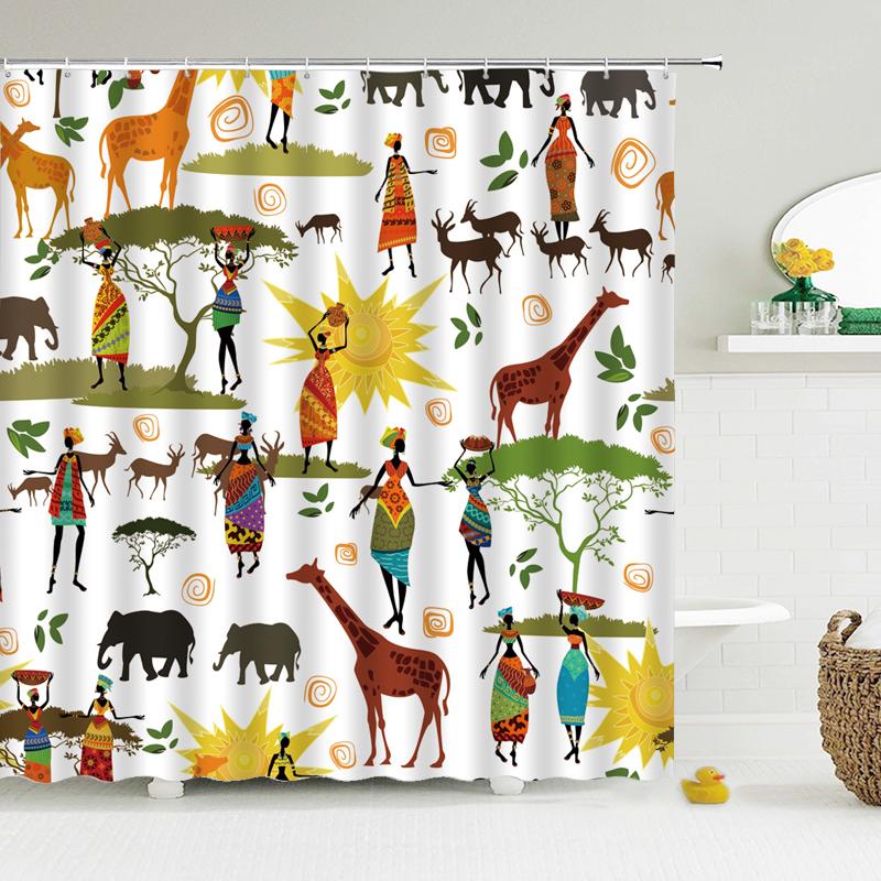 Африканская культура занавеска для душа Декор для ванной полиэстер водонепроницаемая ткань занавеска для душа Египет Фараон экран для ванной