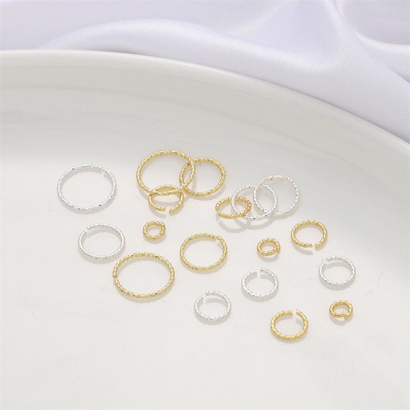 Кольцо-твист из золота 14 карат для изготовления ювелирных изделий - Дистанционная вставка с закрытым/открытым резьбовым дизайном