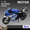 1/12 Suzuki GSX-R1000R литой гоночный мотоцикл модель уличного кросс-кантри мотоцикла имитационная детская игрушка подарок