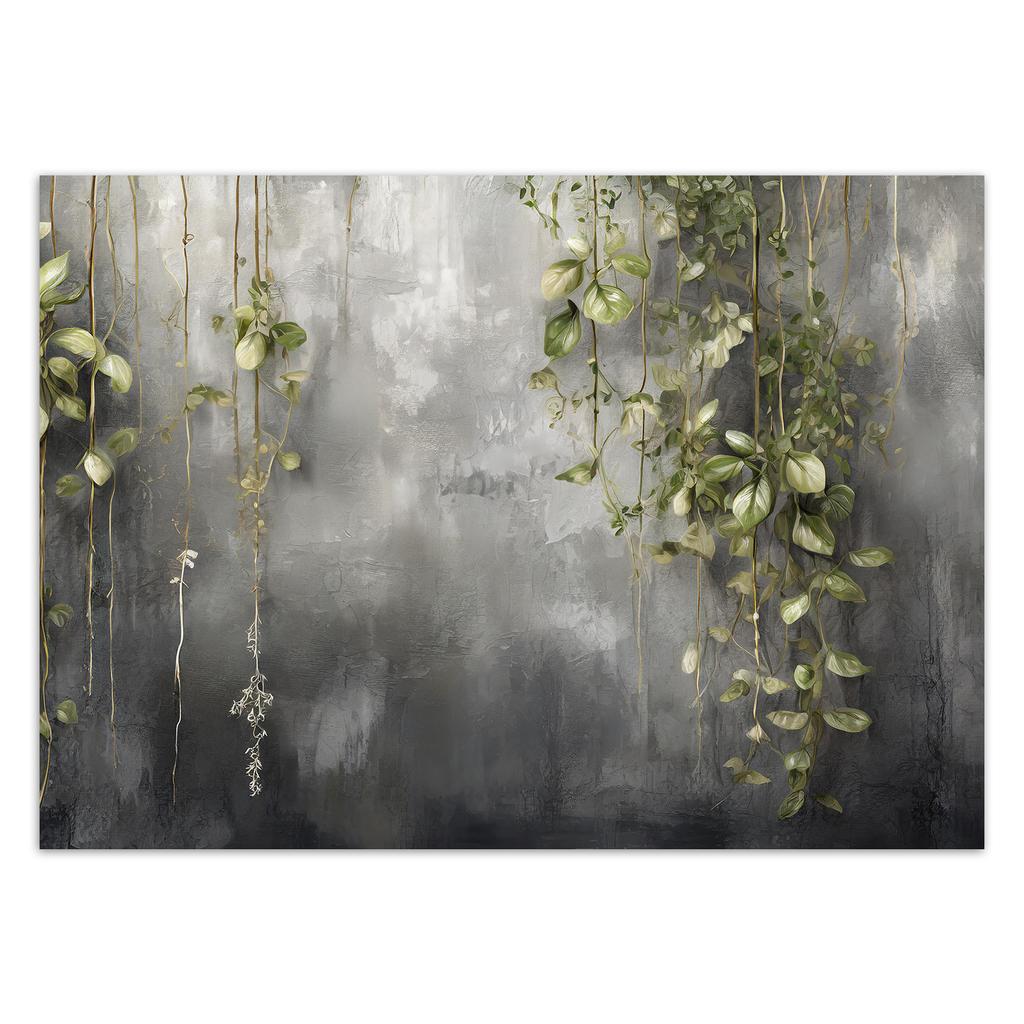 Wallpaper Concrete Natura Leaves