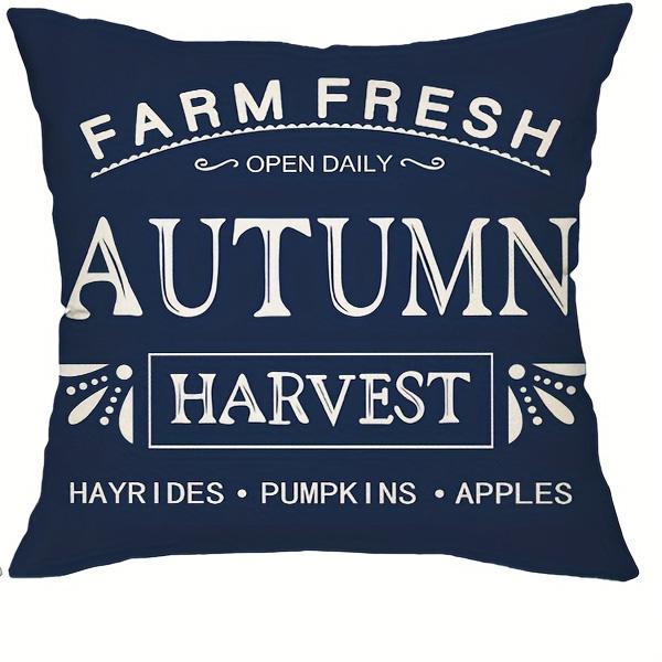 Home Decor Hello Pumpkin & Farm Fresh Autumn Decor Pattern Cushion Cover Suitable for Sofa Bedroom Car Pillow Cover