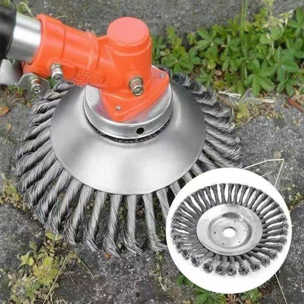 Universal Fit Lawn Mower Weeding Wheel Round Weed Trimmer Disc Garden Weed Brush Lawn Care