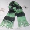 Women's Winter Color Block Striped Tassel Scarf - Warm, Versatile, High-End Fashion Neck Warmer Shawl.