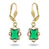 [R2644] - Gold Plated Sleepers 'Sissi' Golden Green - 30x10 Mm