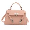 Fashionable Casual 2024 New Spring Retro Solid Color Lock Closure Minimalist Shoulder Tote Bag