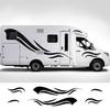 2 Sets Car RV Carvan Camper Van Body Side Stripes Graphics Vinyl Decals Black