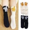 1/2/3 пары мультяшных носков из хлопка с 3D-яйцом для женщин и мужчин, теплые зимние носки до середины икры, подарок для любителей кошек на Рождество