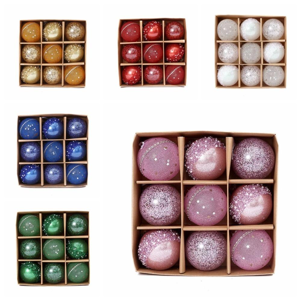 9 шт. 8 см Рождественские шары набор ПЭТ многоразовые рождественские подвесные шары изысканные небьющиеся елочные украшения детские подарки