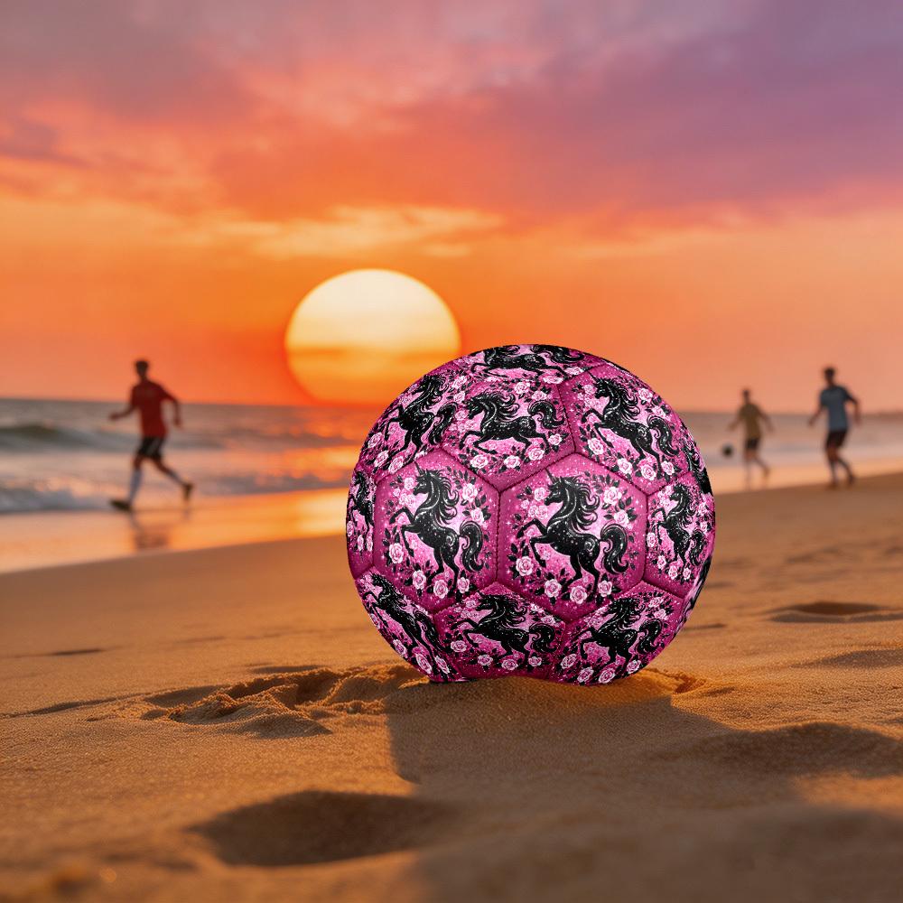 1pc Unicorn Sparkle Garden Theme Soccer Ball Football, Size 5, Lightweight PVC, Outdoor Training Soccer Ball,Gift c6513