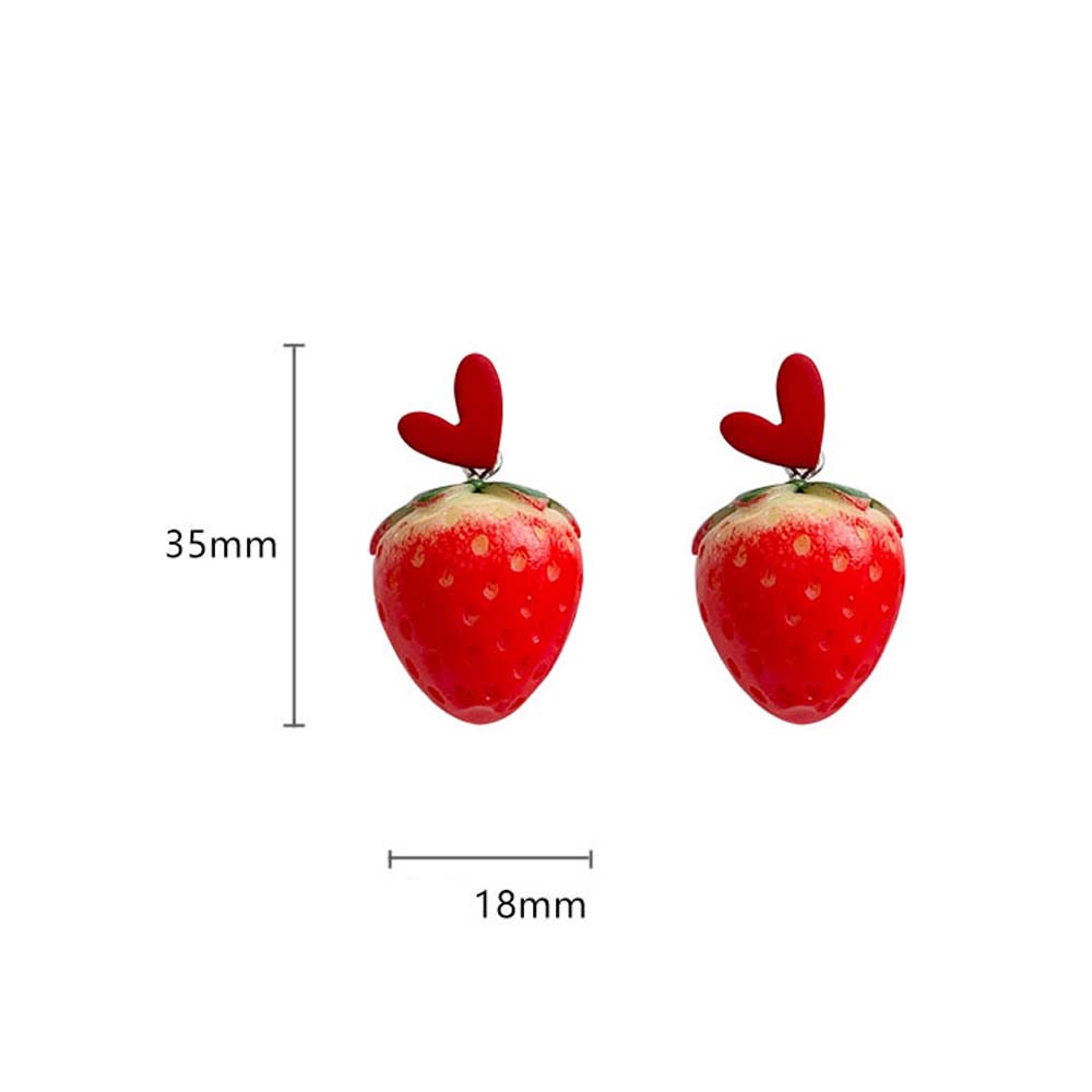 Sweet Lovely Girls Strawberry Heart Cute Fashion Jewelry Ear Stud Earrings Dangle Earrings