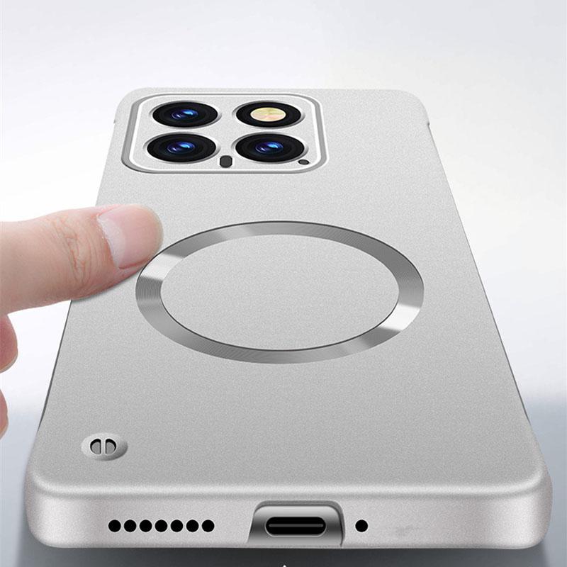For Magsafe Magnetic Frameless Matte Case For Redmi Note 14 Pro Plus Wireless Charging Magsafing Borderless Tough Cover For Redmi K70 Ultra K60 Pro