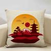 Japan Mount Fuji Ukiyo-e Retro Cushion Cover Sofa Pillowcase Home Decor Pillow Case 45x45cm Linen Home Textile Products