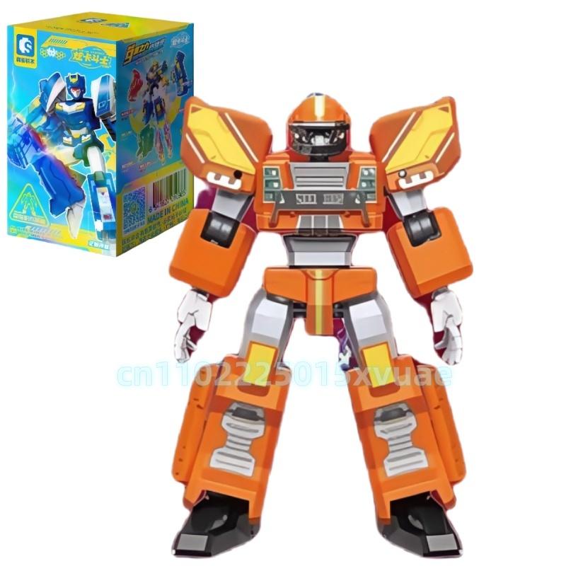 Новый SEMBO METAL CARDBOT Строительный Блок Xuan Blue Lightning Трансформирующийся Робот Сборка Подвижная Модель Игрушка Коллекционная Детский Подарок