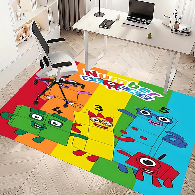 1pc Numberblocks7 Print Area Rug - Soft, Washable Non-Slip Indoor Mat, Living Room, Home Office Decorative Rug,Office Decorative