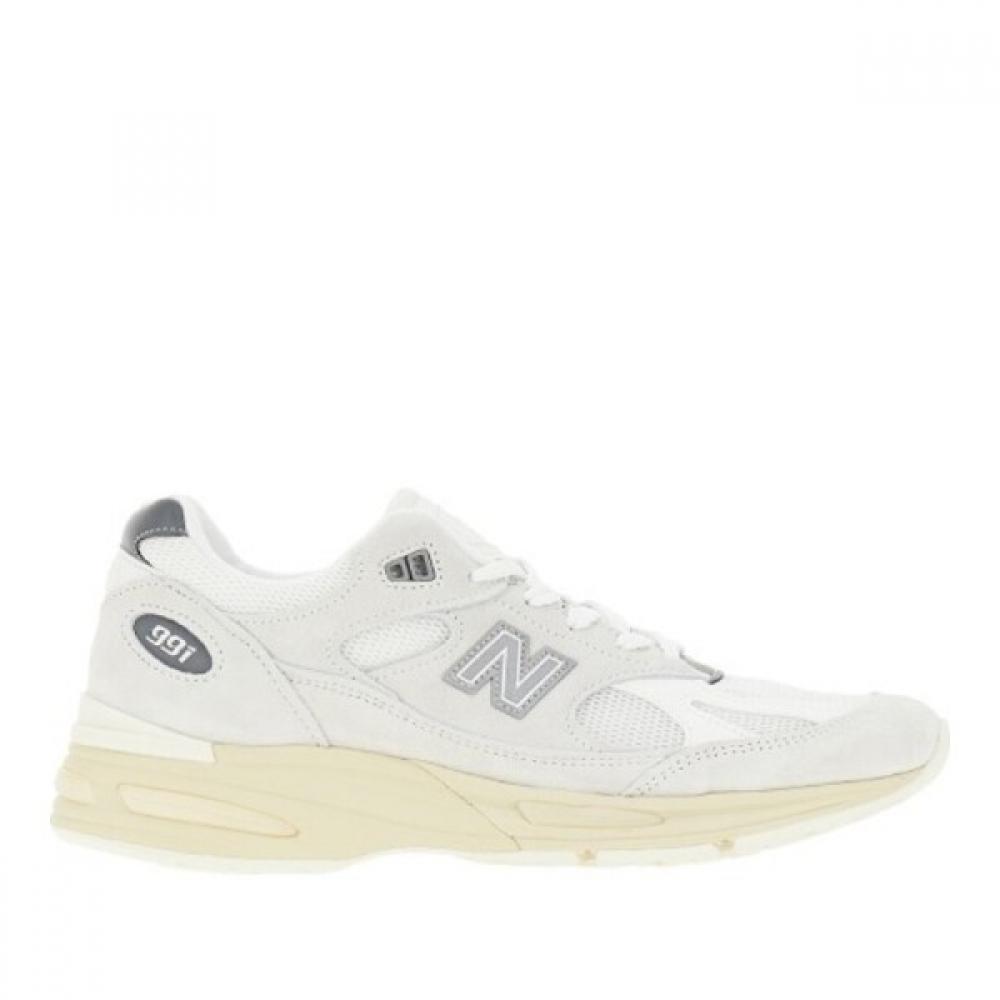 New Balance White Suede Lace Up Cushioning Sole Sneakers U991 Ow2