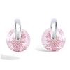 [I9842] - Silver 'Crystal' Earrings Pink Silver (rhodium Plated) - 10x6 Mm