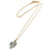 [P3892] - Колье ручной работы "Бохо" (кактус) бирюзово-золото-розовый (золото-розовый) - 15x8 мм