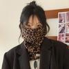 Leopard Neckerchief for Autumn Winter Windproof Old Proof Fashion Scarf Imitation Cashmere Leopard Print Versatile Neck Cover