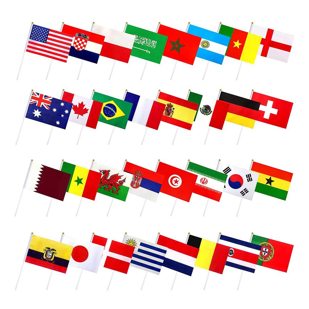 32Pcs 2022 World Cup Stick Flag