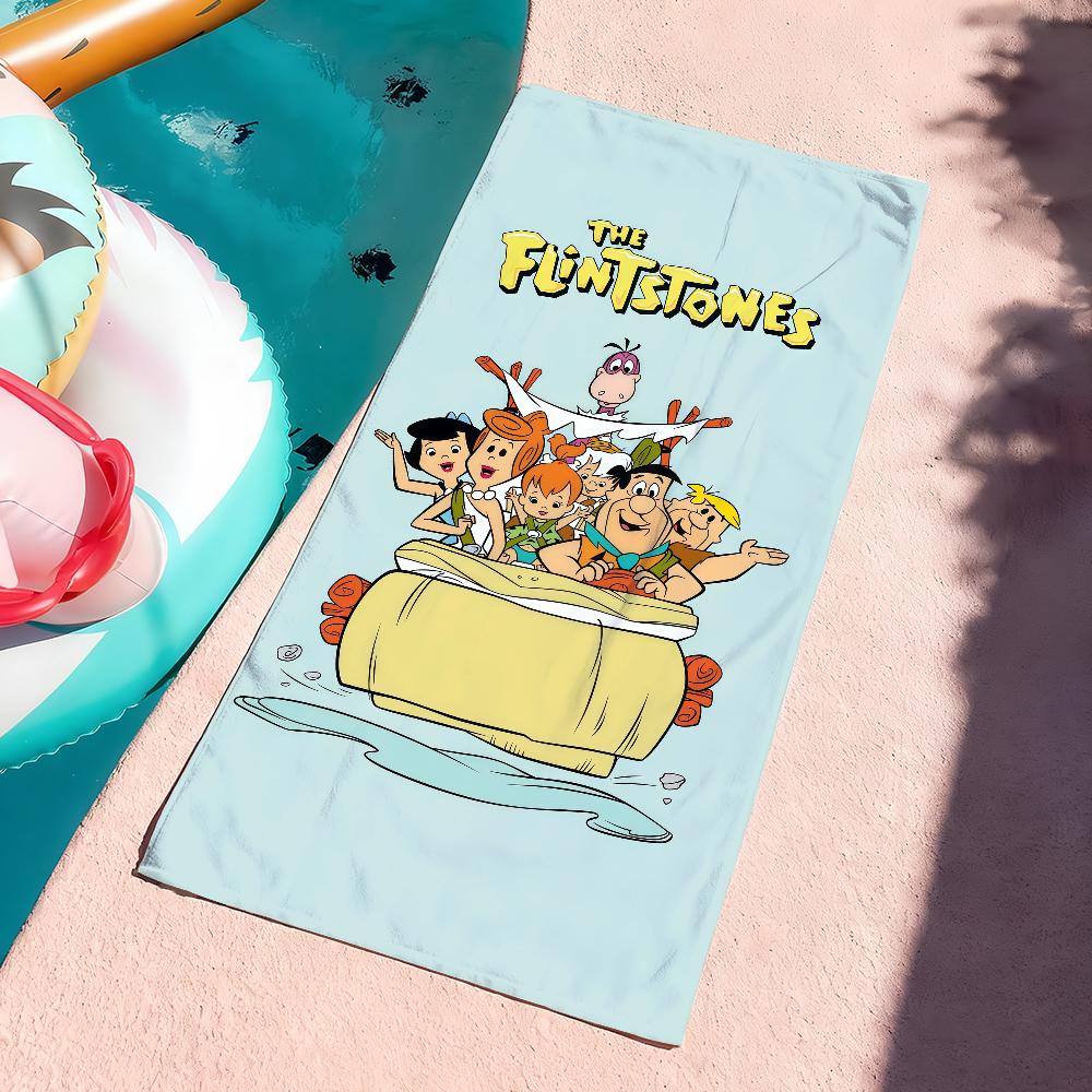 Мультяшное милое полотенце F-FlintStones для сушки, банное полотенце, подходит для легкого плавания, кемпинга, йоги, пляжа, прогулок