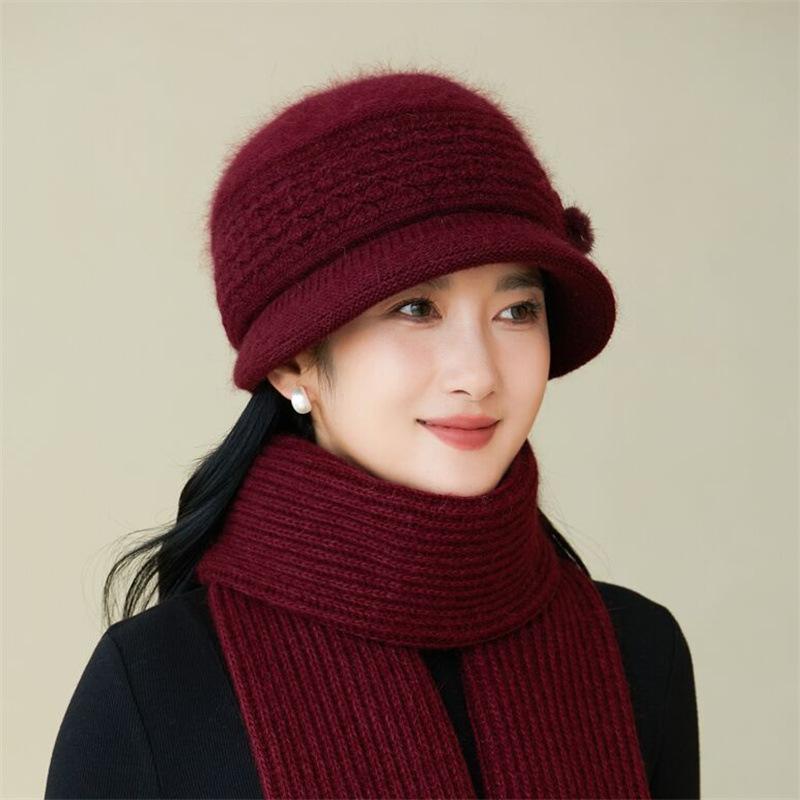 New Autumn and Winter Women's Fleece Basin Hat, Ear Protection Hat, Knitted Wool Hat